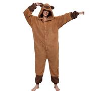 chuangminghangqi - Pijama de una pieza para mujer, traje de invierno largo, disfraz de animal para adultos, traje de mujer acogedor, pijama de forro polar, mono de una pieza con capucha, M