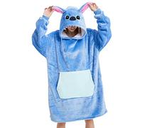 chuangminghangqi Sudadera manta con capucha y mangas cálidas acogedoras unisex adultos animal plaid con bolsillo grande mujer hombre regalo para Navidad, turquesa, M