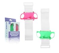 CHUANGOU 2 Unidades Dance Banda Elástica Ajustable, Band para Just Dance Correas de fijación Deportivas, muñequera para Switch(Verde,Rojo)