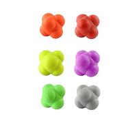 CHUANGOU 6Pcs Bola De Reacción Hexagonal Silicona Agilidad Coordinación Reflex Ejercicio Deportes Fitness Ball Bola de reacción de Rebote Hexagonal