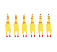 CHUANGOU 6pcs Screaming Chicken, Yellow Rubber Squaking Chicken Toy, Novelty and Durable Rubber Chicken