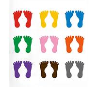 CHUANGOU 9 Pares de Pegatinas de Huellas de Colores Pegatina de Huella de Vinilo para decoración de guardería, 9 Colores