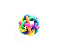 CHUANGOU Bola de Goma Tejida de Colores con cascabeles Pelota interactiva para Perros/Gatos, 7cm