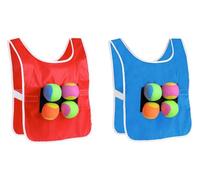 CHUANGOU Juego de Dodgeball 2 Dodgeball Chalecos de Juego con 8 Bolas de Algodón Chaleco Adhesivo Juego de Lanzamiento