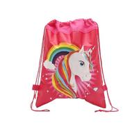 CHUANGOU Unicornio Bolsa con Cordón Mochila con Cordón para Gimnasio Arcoíris
