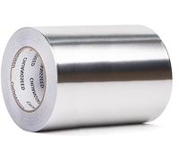 CHUANGSEED 1 rollo de cinta adhesiva de aluminio de 150 mm x 50 m para instalaciones de cocina, blindaje y aislamiento, reparación de juntas, cinta de aluminio autoadhesiva, resistencia a altas