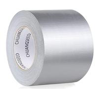 CHUANGSEED 1 rollo de cinta blindada gris plateada, 50 m x 75 mm, extrafuerte, gris, cinta de tela plateada, cinta de reparación impermeable para interior y exterior