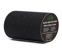 CHUANGSEED Cinta adhesiva antideslizante negra de 20 cm x 10,6 m, de alto agarre, para escaleras, peldaños, para interior y exterior, cinta de seguridad autoadhesiva de alta calidad