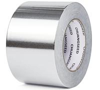 CHUANGSEED - Cinta adhesiva de aluminio, 75 mm x 50 m, cinta adhesiva profesional de aluminio de alta temperatura,Aliminum foil tape,plata,Aislamiento térmico,reparación de tuberías, fijación