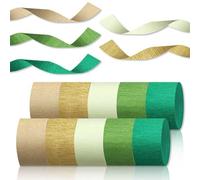Chuanhylis 10 Rollos Serpentinas de Papel Crepé, Verde Cintas de Papel Crepé, Crepé Artesanía para Decoración de Fiestas, Cumpleaños Bodas, Fondo de Fotográfico, DIY, Manualidades (4.5cm X 25m)