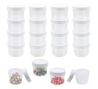 chuanhylis 20 Piezas Botes Plastico con Tapa, Apilable Tapers de Plastico, 160ml Redondo Contenedores de Alimentos PequeñOs Para Lavavajillas, Congelador, Cocina