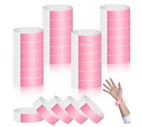 chuanhylis 400 Piezas Pulseras de Papel, Impermeable Pulseras para Fiestas, Autoadhesivo Pulsera para Eventos, Resistente Desgaste y Desgarro para Eventos, Fiestas y Festividades (Rosa)
