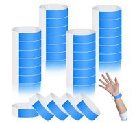 chuanhylis 400 Piezas Pulseras de Papel, Impermeable Pulseras para Fiestas, Autoadhesivo Pulsera para Eventos, Resistente Desgaste y Desgarro para Eventos, Fiestas y Festividades ((Azul)