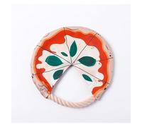 CHUANYGU Disco volador con forma de pizza, 18/21 cm, tela suave, con cuerda de algodón, juguete interactivo ligero para perros pequeños y grandes (21 cm)