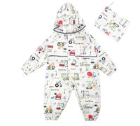 Chubasquero 2026 para niños y niñas, Imperméables Enfant Combinaison De Pluie, Poncho Imperméable Filles Manteaux À Capuche Une Pièce Reutilizable Vêtements al aire libre, blanco, 2-3 años