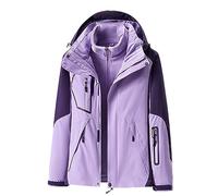 Chubasquero 3 en 1 con chaqueta de forro polar extraíble para mujer, abrigo | Chaqueta de exterior patchwork cortavientos chaqueta de esquí chaqueta deportiva otoño invierno abrigo cortavientos