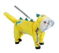 Chubasquero con botas para perro, impermeable, cobertura completa, chaqueta impermeable para mascotas con capucha, cubierta trasera extraíble, suela de poliuretano, anillo de correa, cinta mágica