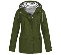 Chubasquero con capucha, resistente al viento, talla grande, para exteriores, para mujer, abrigo de invierno con capucha, Ejercito Verde, 5XL