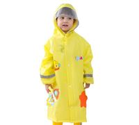 -Chubasquero con patrón de dibujos animados lindo de moda impermeable de ala transparente para jóvenes exploradores protección impermeable contra la humedad (amarillo, L)