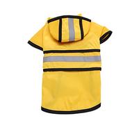 Chubasquero de animal mediano grande para perro pequeño Jack & Loop con capucha y ropa de animal reflectante Otoño Chubasquero (amarillo, XXXL)