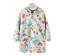 Chubasquero de dibujos animados para impermeable con capucha trinchera sudadera a prueba de viento ropa exterior ropa 211Y estampado peto impermeable, Blanco, 6-7 años