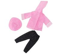 Chubasquero de muñeca de 18 pulgadas, 1 juego que incluye sombrero, pantalón y abrigo, ropa de muñeca americana, ropa decorativa de bricolaje, regalos para niñas, accesorios estilo 1 americano de 18