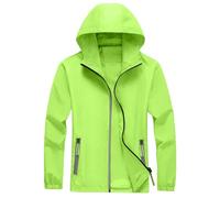 Chubasquero Hombre Termica Impermeable Otoño Chaqueta Invierno Moto Colores Sólidos Trabajo Cortavientos Hombre Ligera Bloqueo De Color Gabardina Senderismo Halloween 2#Verde Fluorescente L