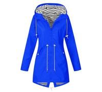 Chubasquero Impermeable Mujer Medio Largo Chaqueta De Trabajo Impermeable Running Abrigos con Capucha Chaquetas Deporte con Bolsillos