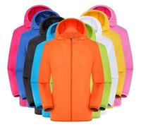 Chubasquero impermeable para mujeres y hombres, resistente al viento, ligero, plegable, de secado rápido, para senderismo, cortavientos, de gran tamaño, para viajes y entrenamiento activo, Naranja-B