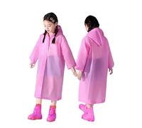 Chubasquero impermeable para niños, chaqueta de manga larga con capucha y botones, resistente al viento, con bolsillos, ligero, reutilizable, color sólido, abrigo para niños y niñas