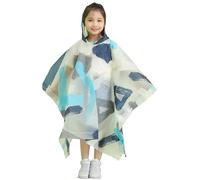 Chubasquero impermeable para niños, chaqueta de manga larga con capucha y botones, resistente al viento, con bolsillos, ligera, reutilizable, color liso, para niños y niñas, azul