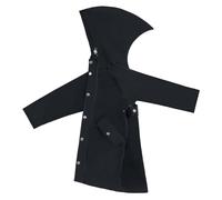 Chubasquero impermeable para niños, chaqueta de manga larga con capucha y botones, resistente al viento, con bolsillos, ligero, reutilizable, color sólido, abrigo para niños y niñas, color negro
