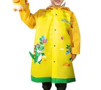 Chubasquero impermeable para niños, chaqueta de manga larga con capucha y botones, resistente al viento, con bolsillos, ligero, reutilizable, color sólido, abrigo para niños y niñas
