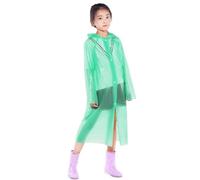 Chubasquero impermeable para niños, chaqueta de manga larga con capucha y botones, resistente al viento, con bolsillos, ligero, reutilizable, color sólido, abrigo para niños y niñas, verde