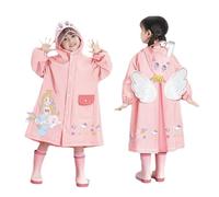 Chubasquero impermeable para niños, chaqueta de manga larga con capucha y botones, resistente al viento, con bolsillos, ligera, reutilizable, color liso, para niños y niñas, color rosa