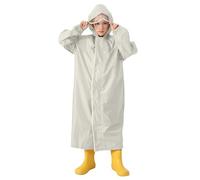 Chubasquero Impermeable y Cortavientos para niñas con Mochila y Capucha, Mono Largo de Color Liso. c31