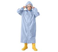 Chubasquero Infantil para niños y niñas: Impermeable y Cortavientos con Mochila y Capucha, Mono Largo de Color Liso. c32