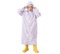 Chubasquero Infantil para niños y niñas: Impermeable y Cortavientos con Mochila y Capucha, Mono Largo de Color Liso. c32