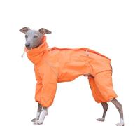 Chubasquero italiano de cuello alto ajustable con 4 patas con cierre de cremallera reflectante a rayas resistentes al viento, ropa para perros medianos