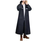 Chubasquero largo con capucha desmontable para hombres y mujeres, resistente de doble capa, traje de lluvia de cuerpo completo para senderismo al aire libre, todo tipo de clima, pantalones unisex para