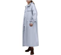 Chubasquero largo con capucha desmontable para hombres y mujeres, resistente de doble capa, traje de lluvia de cuerpo completo para senderismo al aire libre, todo tipo de clima, pantalones unisex para