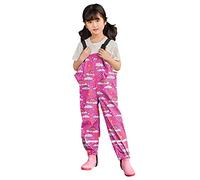 Chubasquero largo para niñas, impermeable, resistente al viento, para barro, mezcla de poliéster, día lluvioso (rosa intenso, 6-7 años)