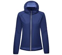 Chubasquero ligero Aldult Unisex Solid Skin Coat Thin Top Exterior Manga Larga con Capucha Chaquetas a prueba de viento Ultraligero Impermeable Cortavientos Abrigos de Invierno para Mujer, marine, S