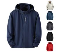 Chubasquero ligero para hombre, 5XL, chaqueta de entretiempo para hombre, negro, con capucha, chaqueta de senderismo, impermeable, transpirable, cortavientos, tallas grandes, chubasquero, monocolor