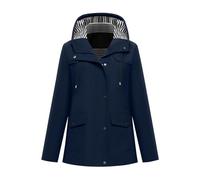 Chubasquero Mujer Impermeable Chaqueta Mujer Entretiempo Largo Outdoor Bomber Chubasqueros Cortavientos Ligera Mangas Largas Cazadoras Invierno Running Impermeable Ropa 2#Marina de Guerra L