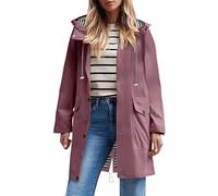 Chubasquero Mujer Impermeable Largo Viaje Talla Grande Chaqueta Cortavientos Running Montaña Ciclismo Moto Ligero Transpirable Abrigo de Lluvia Moda Gabardina para al Aire Libre Acampada Trekking