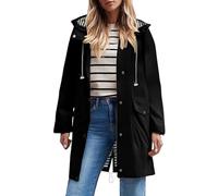 Chubasquero Mujer Impermeable Largo Viaje Talla Grande Chaqueta Cortavientos Running Montaña Ciclismo Moto Ligero Transpirable Abrigo de Lluvia Moda Gabardina para al Aire Libre Acampada Trekking