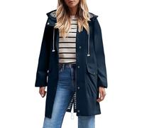 Chubasquero Mujer Impermeable Largo Viaje Talla Grande Chaqueta Cortavientos Running Montaña Ciclismo Moto Ligero Transpirable Abrigo de Lluvia Moda Gabardina para al Aire Libre Acampada Trekking