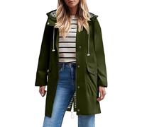 Chubasquero Mujer Impermeable Largo Viaje Talla Grande Chaqueta Cortavientos Running Montaña Ciclismo Moto Ligero Transpirable Abrigo de Lluvia Moda Gabardina para al Aire Libre Acampada Trekking