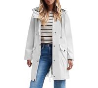 Chubasquero Mujer Impermeable Largo Viaje Talla Grande Chaqueta Cortavientos Running Montaña Ciclismo Moto Ligero Transpirable Abrigo de Lluvia Moda Gabardina para al Aire Libre Acampada Trekking